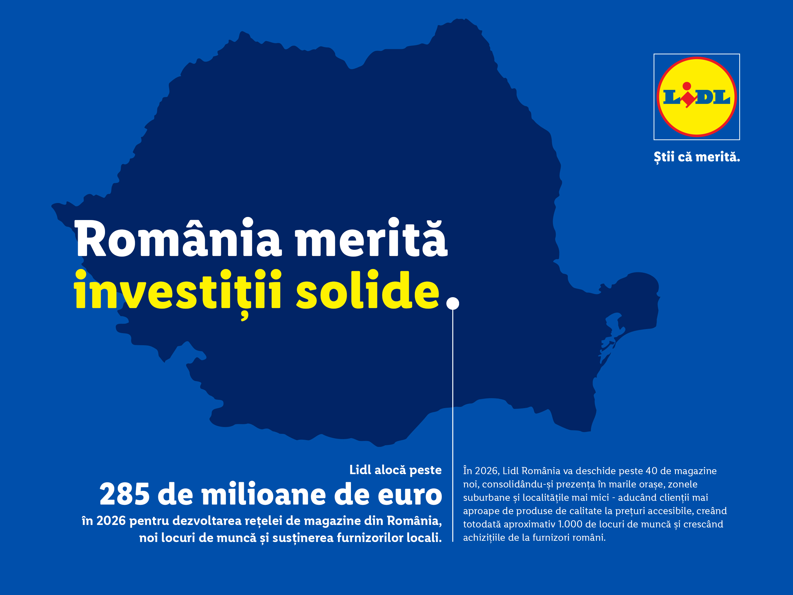 Lidl accelerează expansiunea în România cu un buget de peste 285 milioane de euro în 2026
